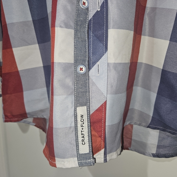 Big Boy (14-16) Flannel, Plaid Pattern Shirt - Red and Blue - Picture 6 of 9